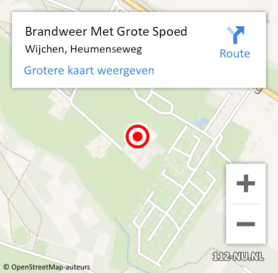 Locatie op kaart van de 112 melding: Brandweer Met Grote Spoed Naar Wijchen, Heumenseweg op 11 augustus 2024 03:33