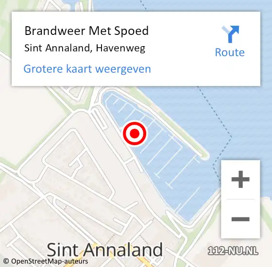 Locatie op kaart van de 112 melding: Brandweer Met Spoed Naar Sint Annaland, Havenweg op 11 augustus 2024 03:38