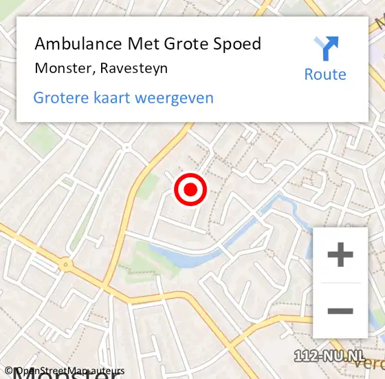 Locatie op kaart van de 112 melding: Ambulance Met Grote Spoed Naar Monster, Ravesteyn op 11 augustus 2024 03:40