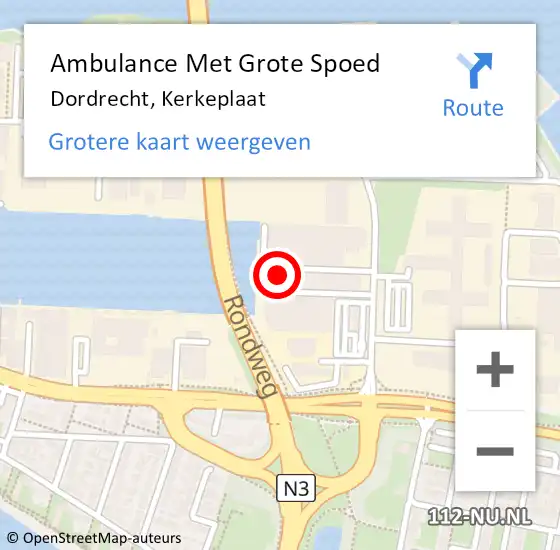 Locatie op kaart van de 112 melding: Ambulance Met Grote Spoed Naar Dordrecht, Kerkeplaat op 11 augustus 2024 05:34