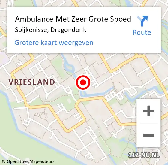 Locatie op kaart van de 112 melding: Ambulance Met Zeer Grote Spoed Naar Spijkenisse, Dragondonk op 11 augustus 2024 05:46