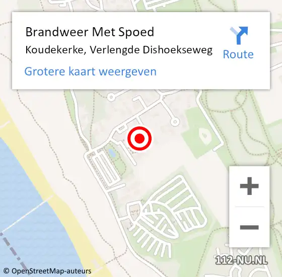 Locatie op kaart van de 112 melding: Brandweer Met Spoed Naar Koudekerke, Verlengde Dishoekseweg op 11 augustus 2024 07:17