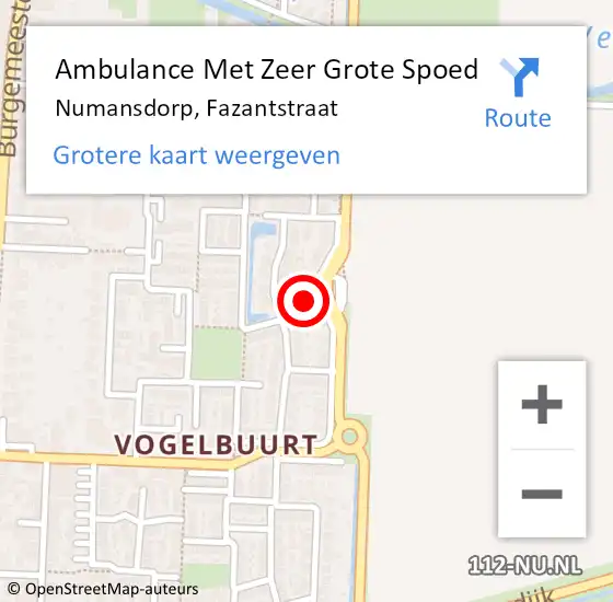 Locatie op kaart van de 112 melding: Ambulance Met Zeer Grote Spoed Naar Numansdorp, Fazantstraat op 11 augustus 2024 07:25