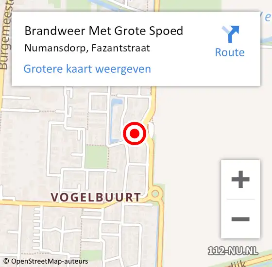 Locatie op kaart van de 112 melding: Brandweer Met Grote Spoed Naar Numansdorp, Fazantstraat op 11 augustus 2024 07:25