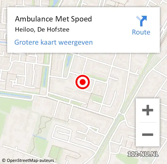 Locatie op kaart van de 112 melding: Ambulance Met Spoed Naar Heiloo, De Hofstee op 11 augustus 2024 08:06