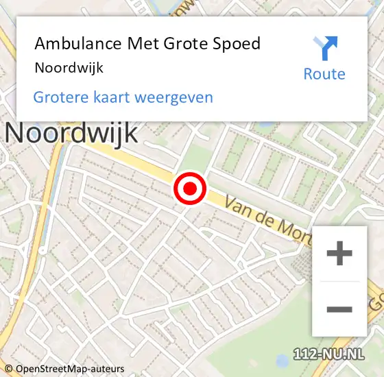 Locatie op kaart van de 112 melding: Ambulance Met Grote Spoed Naar Noordwijk op 11 augustus 2024 09:35