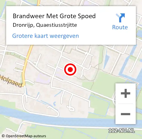 Locatie op kaart van de 112 melding: Brandweer Met Grote Spoed Naar Dronrijp, Quaestiusstrjitte op 11 augustus 2024 09:55