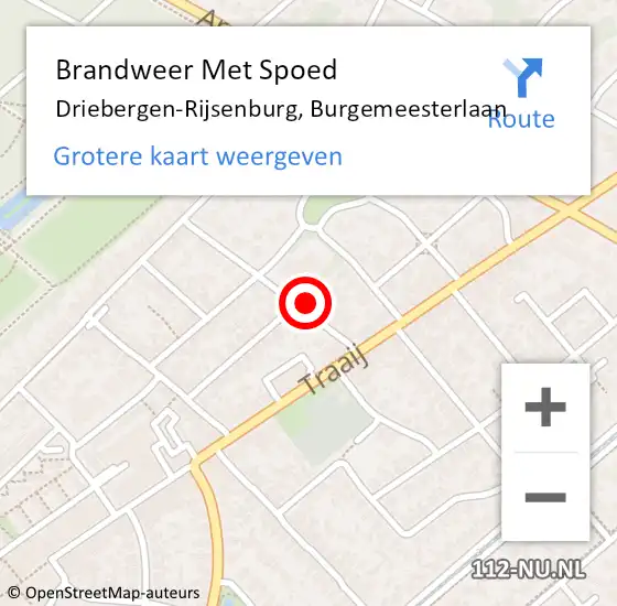 Locatie op kaart van de 112 melding: Brandweer Met Spoed Naar Driebergen-Rijsenburg, Burgemeesterlaan op 11 augustus 2024 10:09