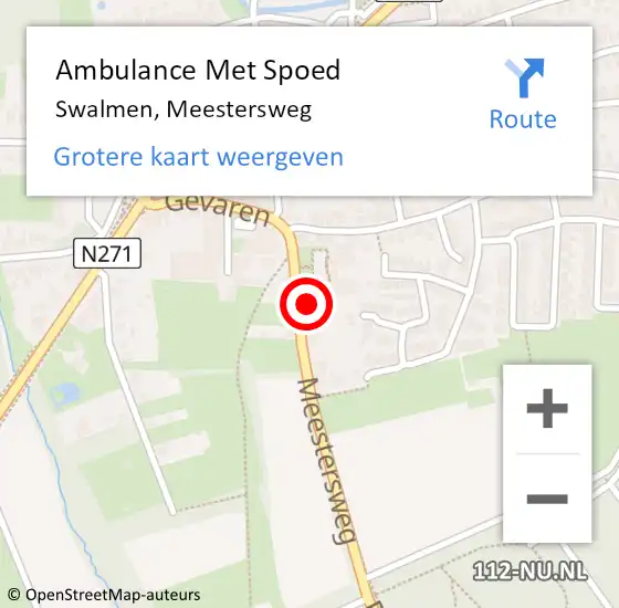 Locatie op kaart van de 112 melding: Ambulance Met Spoed Naar Swalmen, Meestersweg op 11 augustus 2024 10:19