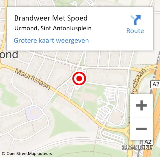 Locatie op kaart van de 112 melding: Brandweer Met Spoed Naar Urmond, Sint Antoniusplein op 11 augustus 2024 10:37