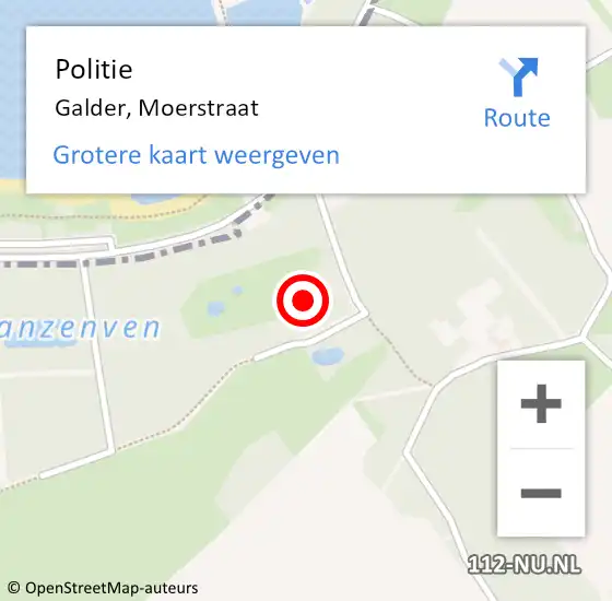 Locatie op kaart van de 112 melding: Politie Galder, Moerstraat op 11 augustus 2024 10:46