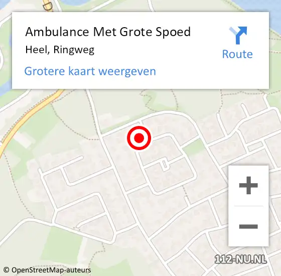 Locatie op kaart van de 112 melding: Ambulance Met Grote Spoed Naar Heel, Ringweg op 11 augustus 2024 11:39