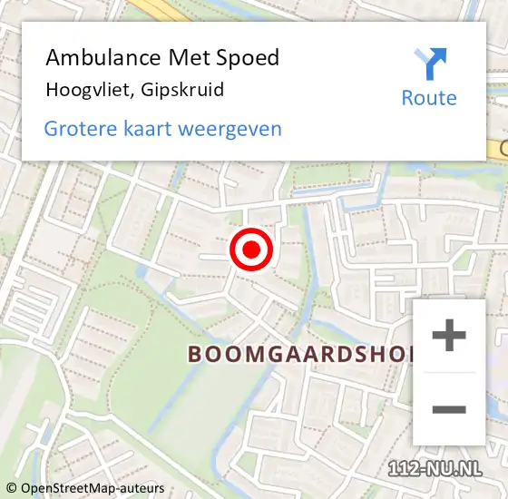 Locatie op kaart van de 112 melding: Ambulance Met Spoed Naar Hoogvliet, Gipskruid op 11 augustus 2024 11:41