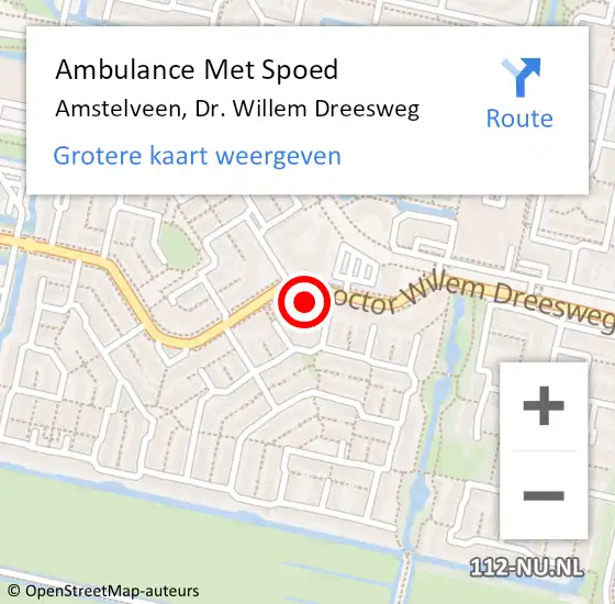 Locatie op kaart van de 112 melding: Ambulance Met Spoed Naar Amstelveen, Dr. Willem Dreesweg op 11 augustus 2024 12:01