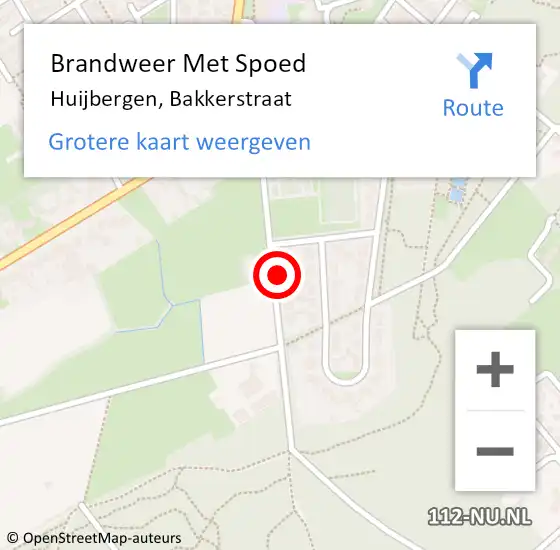 Locatie op kaart van de 112 melding: Brandweer Met Spoed Naar Huijbergen, Bakkerstraat op 11 augustus 2024 12:21