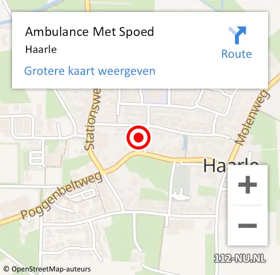 Locatie op kaart van de 112 melding: Ambulance Met Spoed Naar Haarle op 11 augustus 2024 12:26