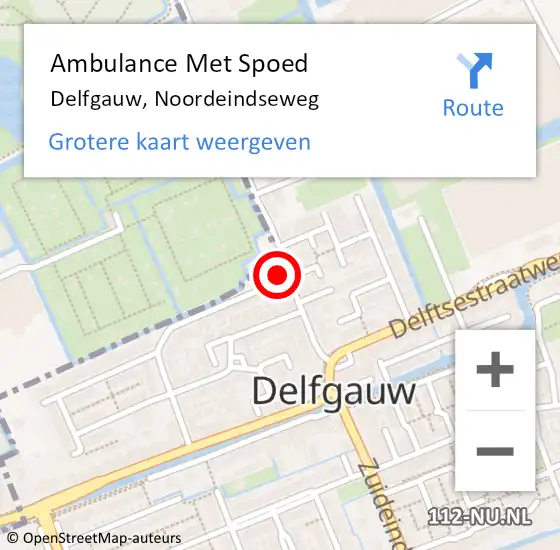 Locatie op kaart van de 112 melding: Ambulance Met Spoed Naar Delfgauw, Noordeindseweg op 11 augustus 2024 12:40