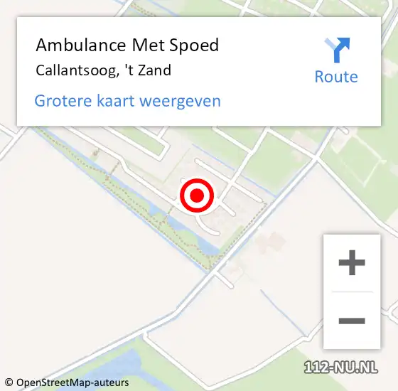 Locatie op kaart van de 112 melding: Ambulance Met Spoed Naar Callantsoog, 't Zand op 11 augustus 2024 13:24