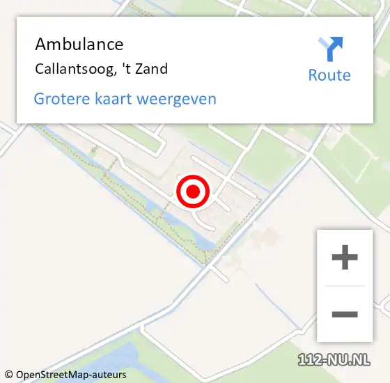 Locatie op kaart van de 112 melding: Ambulance Callantsoog, 't Zand op 11 augustus 2024 13:24