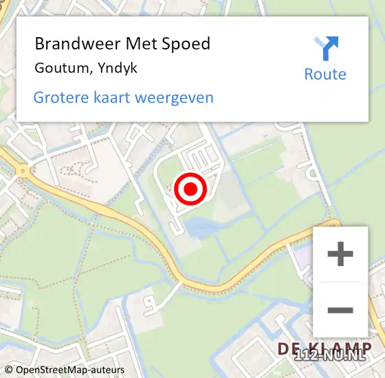 Locatie op kaart van de 112 melding: Brandweer Met Spoed Naar Goutum, Yndyk op 11 augustus 2024 13:32