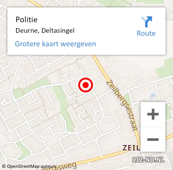 Locatie op kaart van de 112 melding: Politie Deurne, Deltasingel op 11 augustus 2024 13:58