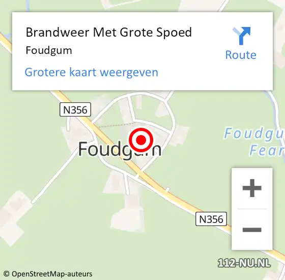 Locatie op kaart van de 112 melding: Brandweer Met Grote Spoed Naar Foudgum op 11 augustus 2024 14:03