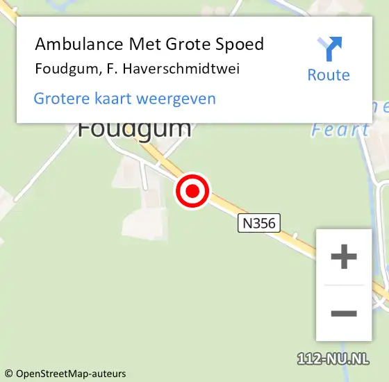 Locatie op kaart van de 112 melding: Ambulance Met Grote Spoed Naar Foudgum, F. Haverschmidtwei op 11 augustus 2024 14:07