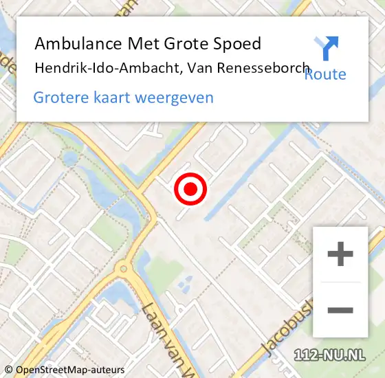 Locatie op kaart van de 112 melding: Ambulance Met Grote Spoed Naar Hendrik-Ido-Ambacht, Van Renesseborch op 11 augustus 2024 14:11