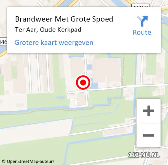 Locatie op kaart van de 112 melding: Brandweer Met Grote Spoed Naar Ter Aar, Oude Kerkpad op 17 oktober 2013 18:25