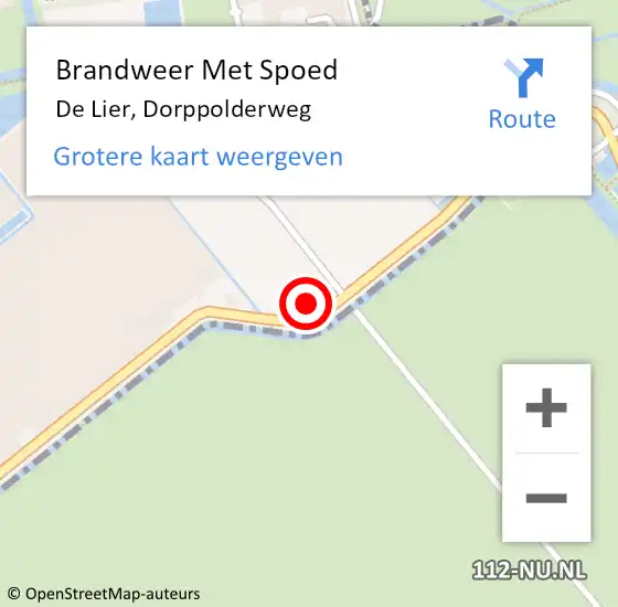 Locatie op kaart van de 112 melding: Brandweer Met Spoed Naar De Lier, Dorppolderweg op 11 augustus 2024 15:18