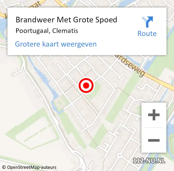 Locatie op kaart van de 112 melding: Brandweer Met Grote Spoed Naar Poortugaal, Clematis op 11 augustus 2024 15:35