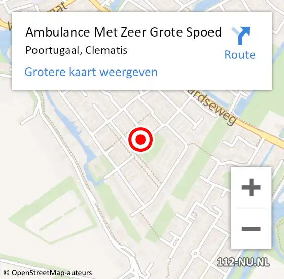 Locatie op kaart van de 112 melding: Ambulance Met Zeer Grote Spoed Naar Poortugaal, Clematis op 11 augustus 2024 15:36