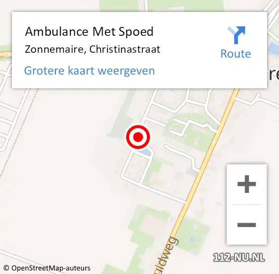 Locatie op kaart van de 112 melding: Ambulance Met Spoed Naar Zonnemaire, Christinastraat op 16 oktober 2014 04:05
