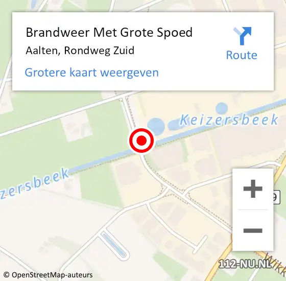 Locatie op kaart van de 112 melding: Brandweer Met Grote Spoed Naar Aalten, Rondweg Zuid op 11 augustus 2024 16:06