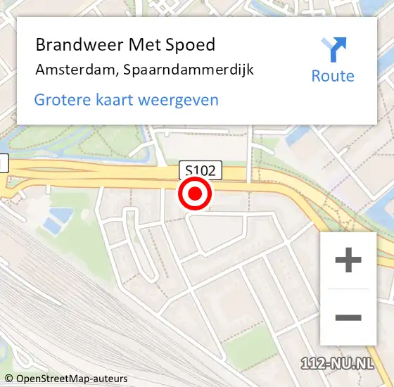 Locatie op kaart van de 112 melding: Brandweer Met Spoed Naar Amsterdam, Spaarndammerdijk op 11 augustus 2024 16:13