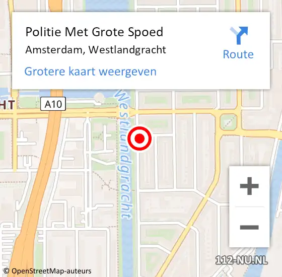 Locatie op kaart van de 112 melding: Politie Met Grote Spoed Naar Amsterdam, Westlandgracht op 11 augustus 2024 16:48