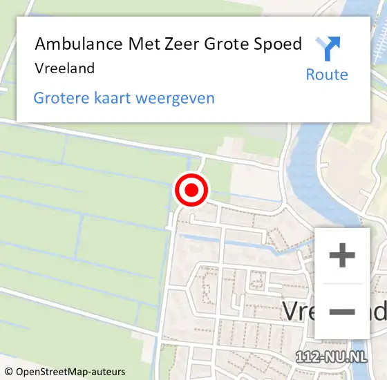 Locatie op kaart van de 112 melding: Ambulance Met Zeer Grote Spoed Naar Vreeland op 11 augustus 2024 16:49