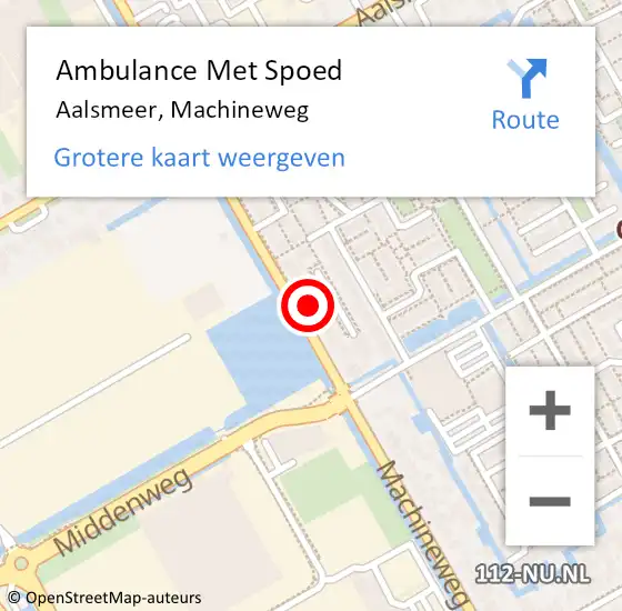 Locatie op kaart van de 112 melding: Ambulance Met Spoed Naar Aalsmeer, Machineweg op 11 augustus 2024 16:50