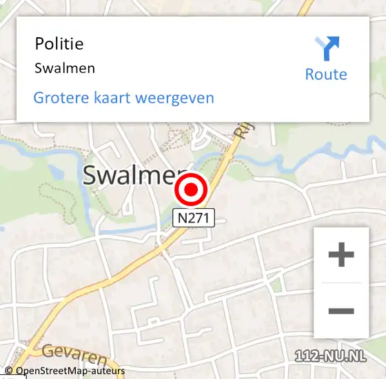 Locatie op kaart van de 112 melding: Politie Swalmen op 11 augustus 2024 17:20