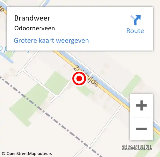 Locatie op kaart van de 112 melding: Brandweer Odoornerveen op 11 augustus 2024 17:39