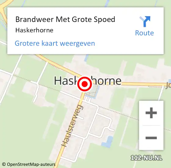 Locatie op kaart van de 112 melding: Brandweer Met Grote Spoed Naar Haskerhorne op 11 augustus 2024 18:20