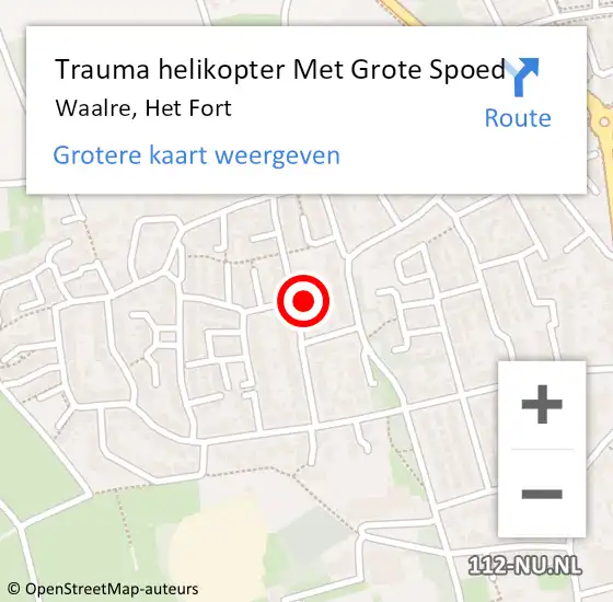 Locatie op kaart van de 112 melding: Trauma helikopter Met Grote Spoed Naar Waalre, Het Fort op 11 augustus 2024 19:06