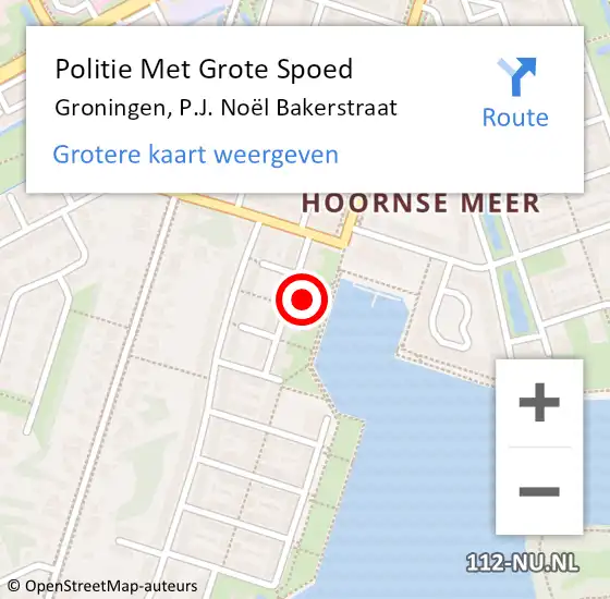 Locatie op kaart van de 112 melding: Politie Met Grote Spoed Naar Groningen, P.J. Noël Bakerstraat op 11 augustus 2024 19:45