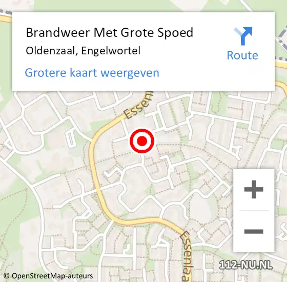 Locatie op kaart van de 112 melding: Brandweer Met Grote Spoed Naar Oldenzaal, Engelwortel op 11 augustus 2024 19:54