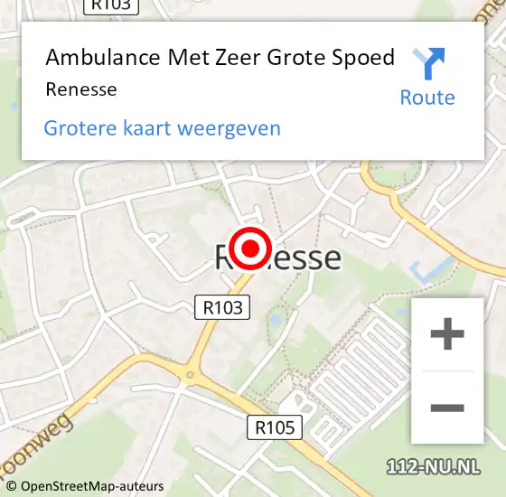 Locatie op kaart van de 112 melding: Ambulance Met Zeer Grote Spoed Naar Renesse op 11 augustus 2024 20:27