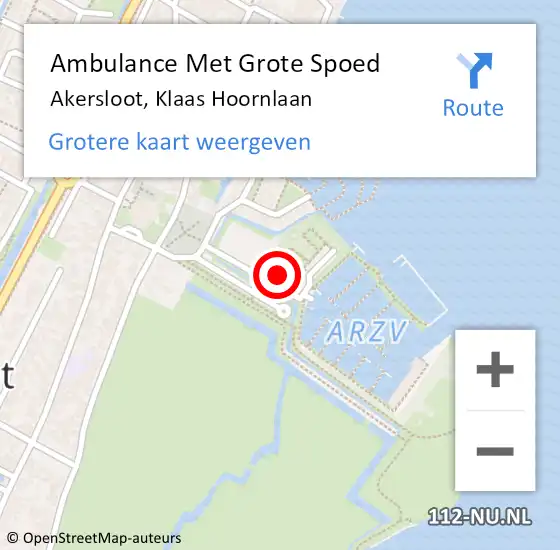 Locatie op kaart van de 112 melding: Ambulance Met Grote Spoed Naar Akersloot, Klaas Hoornlaan op 11 augustus 2024 20:46