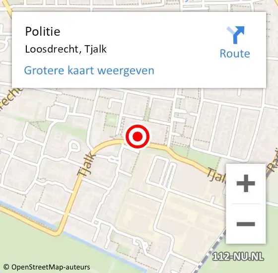 Locatie op kaart van de 112 melding: Politie Loosdrecht, Tjalk op 11 augustus 2024 20:51