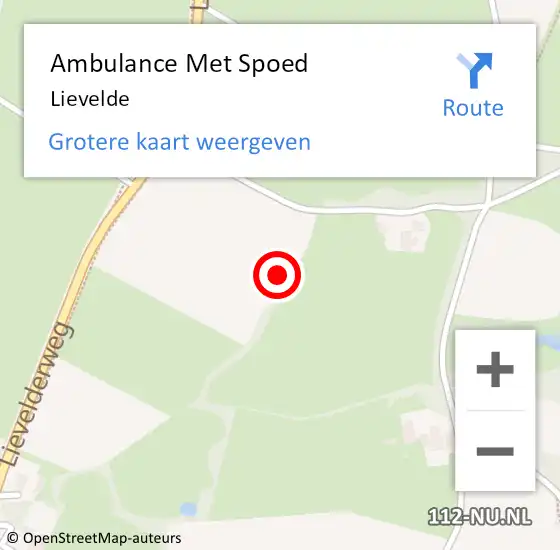 Locatie op kaart van de 112 melding: Ambulance Met Spoed Naar Lievelde op 11 augustus 2024 20:55