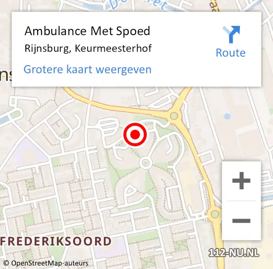 Locatie op kaart van de 112 melding: Ambulance Met Spoed Naar Rijnsburg, Keurmeesterhof op 11 augustus 2024 21:32