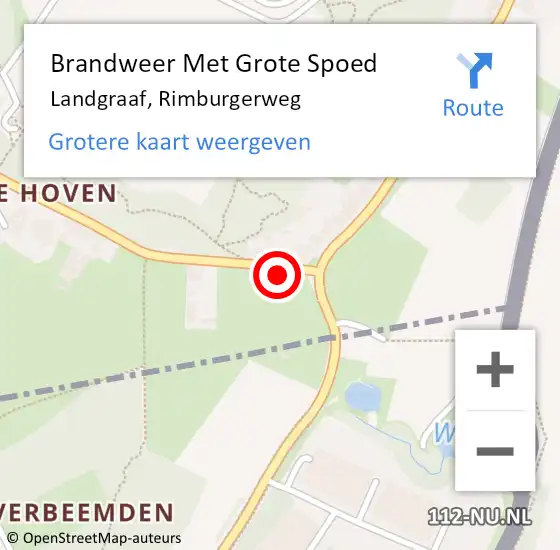 Locatie op kaart van de 112 melding: Brandweer Met Grote Spoed Naar Landgraaf, Rimburgerweg op 11 augustus 2024 21:52